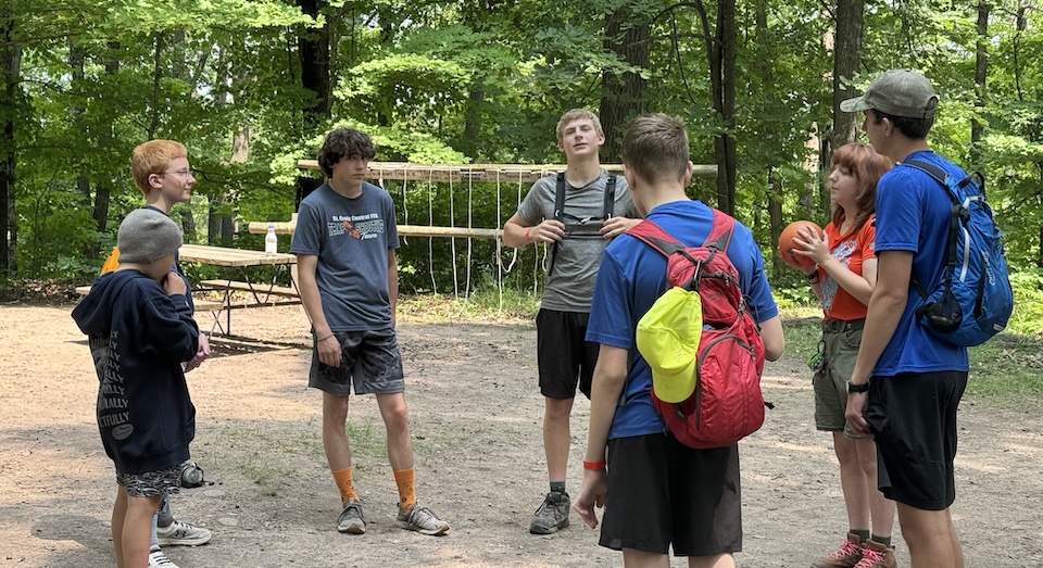 Scouts from Troop 161 learning at summer camp